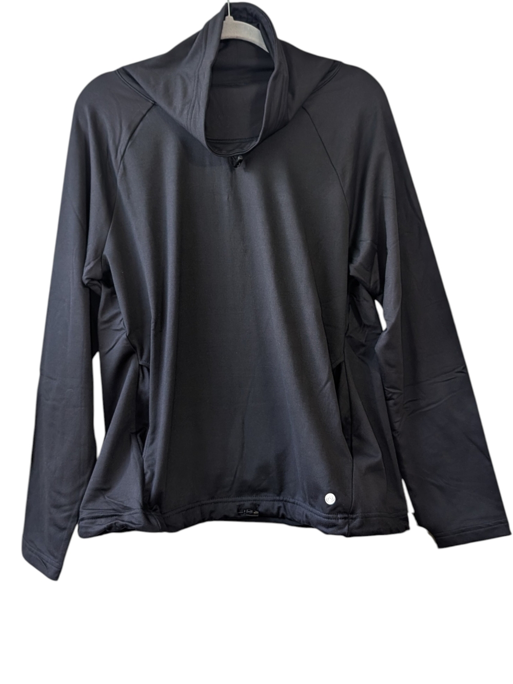 APANA YOGA LIFESTYLE WOMEN'S RICH BLACK COWL NECK SWEATSHIRT SIZE XL